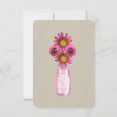 Cartes de table rustiques en jute rose pour pots M (Dos)