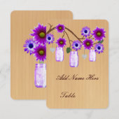 Cartes de table rustiques en violet pour bocaux Ma (Devant / Derrière)