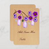 Cartes de table rustiques en violet pour pots Maso (Devant / Derrière)