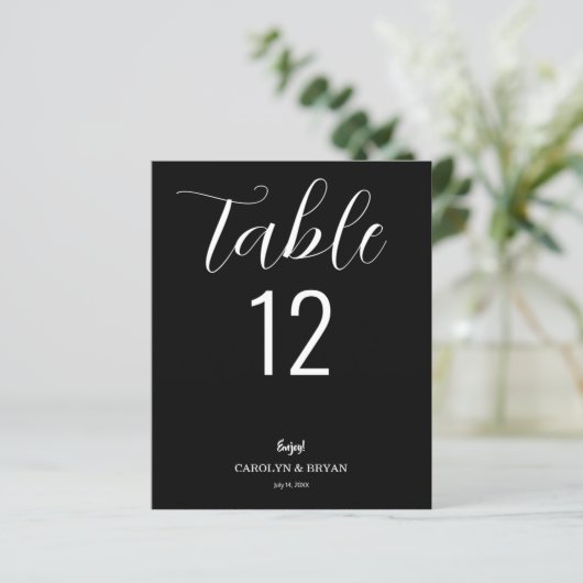 Cartes de table simples noir et blanc (Debout devant)