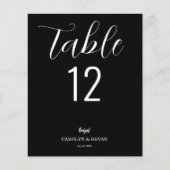 Cartes de table simples noir et blanc (Devant)