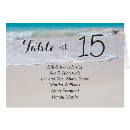 Cartes de Table Tentées de Mariage de Plage Tropic (Devant Horizontal)