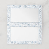 Cartes de table vierges florales bleu poussiéreux (Extérieur déplié)