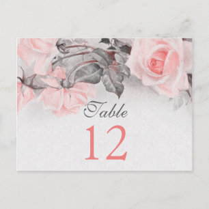 Cartes de table vintage Blush Rose Mariage