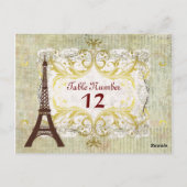 Cartes de table Vintage Paris Romantique Classic (Dos)