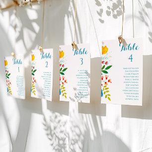 Cartes de tableau colorées à Mariage floral
