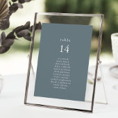 Cartes de tableau de Mariage minima bleu EMELIA