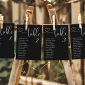 Cartes de tableau de Mariage noir