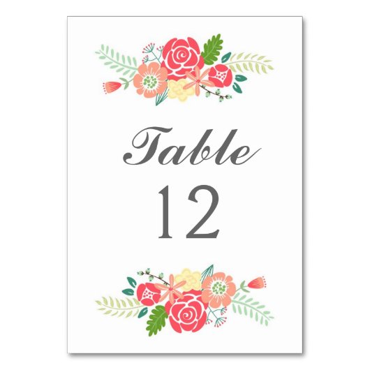 Cartes de tableau de numéro de tableau floral simp (Par défaut)