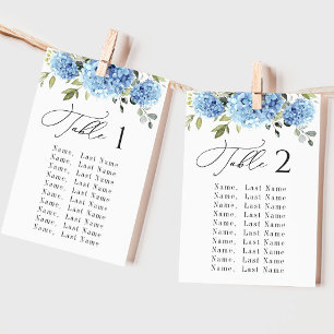 Cartes de tableau de numéros de table Hydrangea bl