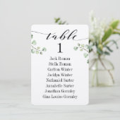 Cartes de tableau de sièges à calligraphie noire a (Debout devant)