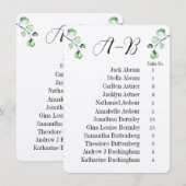 Cartes de tableau de table invité Alphabetical 12 (Devant / Derrière)
