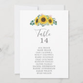 Cartes de tableau de tableau de tournesol rustique (Dos)