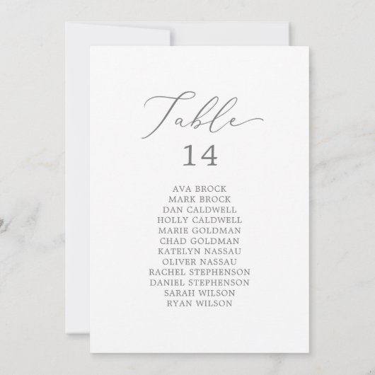 Cartes de tableau en argent délicates (Dos)