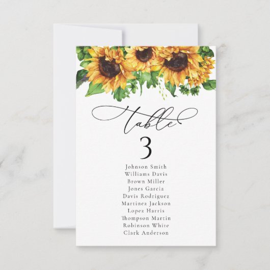 Cartes de tableau Mariage de tournesol (Devant)