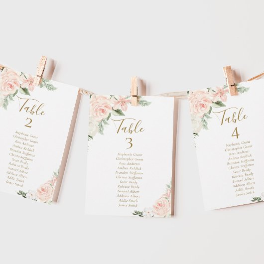 Cartes de tableau Mariage rose Floral