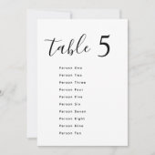 Cartes de tableau minima de Mariage modernes (Devant)