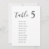 Cartes de tableau minima de Mariage modernes (Dos)