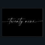 Cartes de tableau minimales élégantes Numéro 29<br><div class="desc">This Table Number Design dans le classement électronique minimal. Click the "Click to customize further" button to edit the script wording's color and the background color. See the entire collection for more matching items !</div>