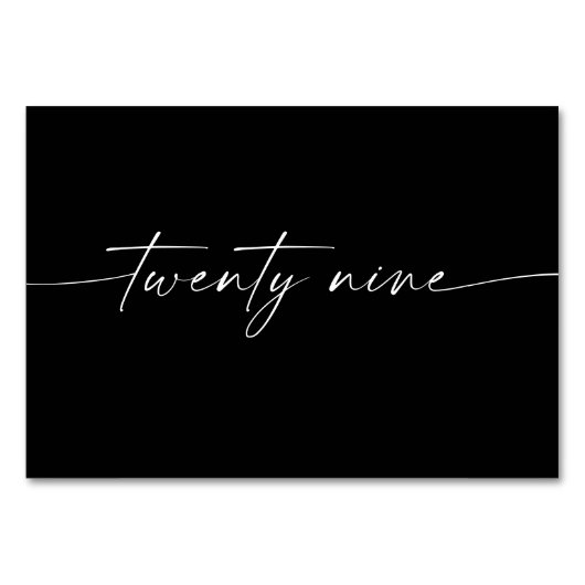 Cartes de tableau minimales élégantes Numéro 29 (Devant)