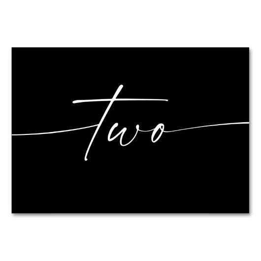 Cartes de tableau minimes élégantes Numéros Deux (Devant)