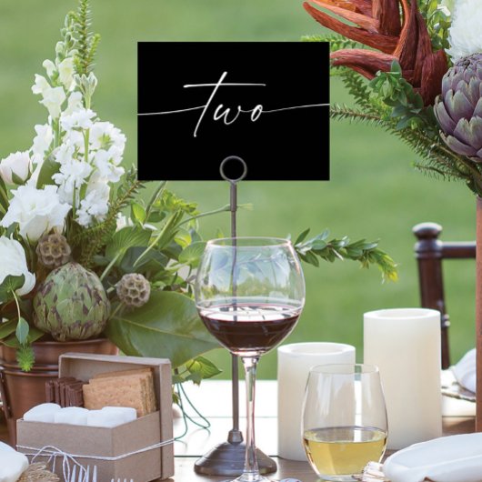 Cartes de tableau minimes élégantes Numéros Deux