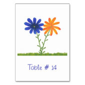 Cartes de tableau Numéro de tableau Fleurs bleues  (Dos)