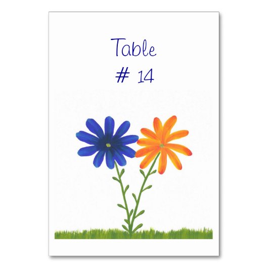 Cartes de tableau Numéro de tableau Fleurs bleues  (Par défaut)
