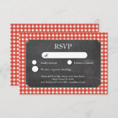 Cartes de tableau rouge Mariage RSVP Invitations (Devant / Derrière)