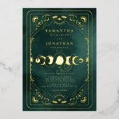 Cartes de tarot vert émeraude pour mariage céleste (Recto)