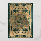 Cartes de tarot vert émeraude pour mariage céleste (Verso)