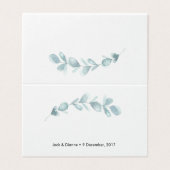 Cartes de tente bleu Eucalyptus | Cartes de placem (Outside Unfolded)