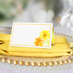 Cartes de tente du mariage marigold jaune