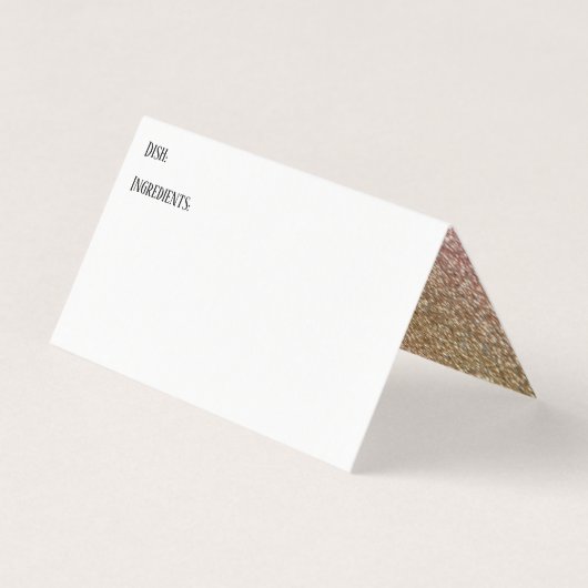 Cartes de tente or et Rose Parties scintillant or (Devant)