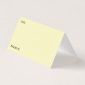 Cartes de tente Recette Plat Potluck Jaune clair (Dos)