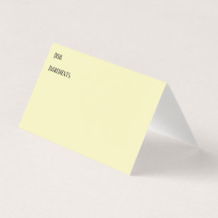 Cartes de tente Recette Plat Potluck Jaune clair