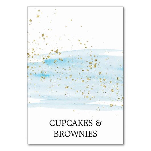 Cartes de tentes Aquarelle Bleu et Or Éperche (Par défaut)