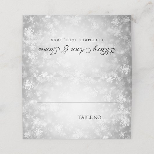 Cartes de tentes mariages Silver Winter Wonderland (Extérieur déplié)