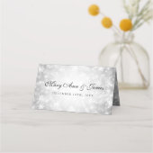 Cartes de tentes mariages Silver Winter Wonderland (Dos)
