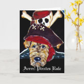 Cartes de Terriers Airedale Pirates (Fleur jaune)
