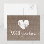 Cartes de texture de toile de jute | Seras-tu ma d (Devant / Derrière)