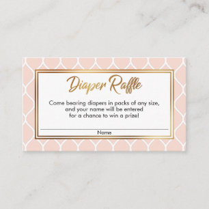Cartes de tirage au sort de couches rose et or oge