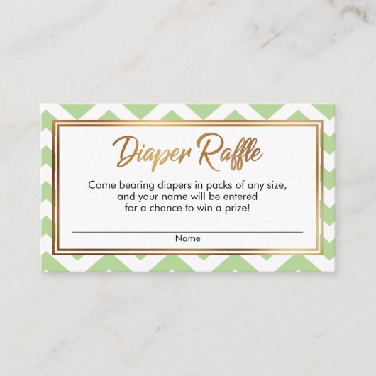 Cartes de tirage au sort de couches vert pastel et (Devant)