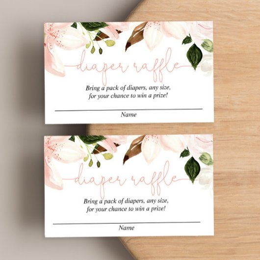 Cartes de tombola à baby shower de lys floral