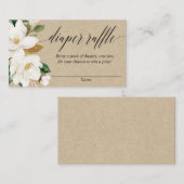 Cartes de tombola à baby shower floral rustique (Devant / Derrière)