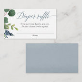 Cartes de tombola bleu pâle vert (Devant / Derrière)