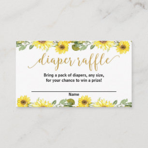 Cartes de tombola de baby shower de fleurs jaunes
