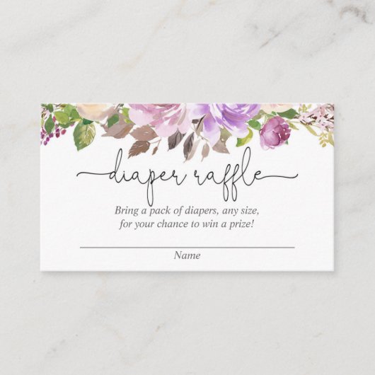 Cartes de tombola de baby shower de lavande violet (Devant)