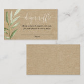 Cartes de tombola de baby shower rustique kraft (Devant / Derrière)