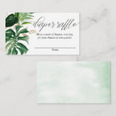 Cartes de tombola en or vert tropical (Devant / Derrière)